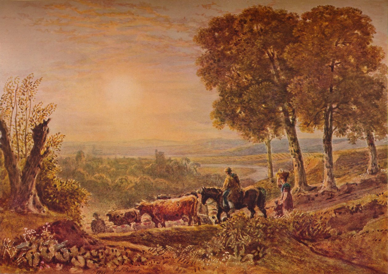 „Naplemente marhákkal”, 1841. alkotó: George Barret the Younger