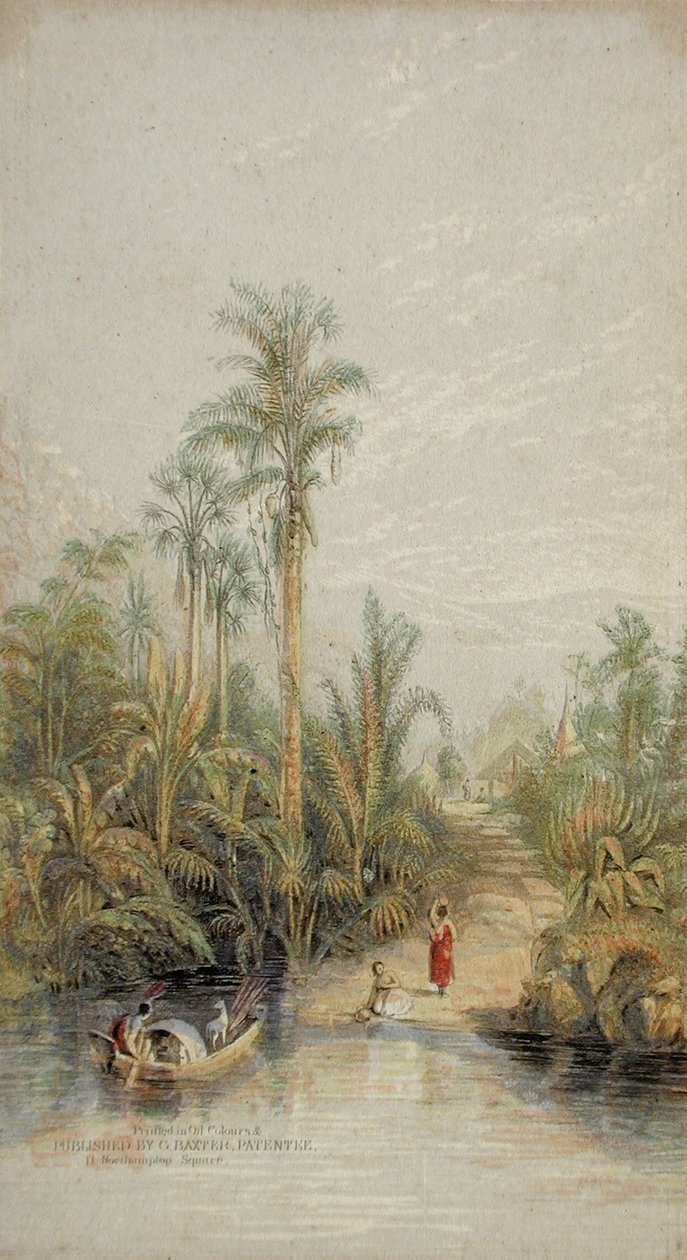 Indián település alkotó: George Baxter
