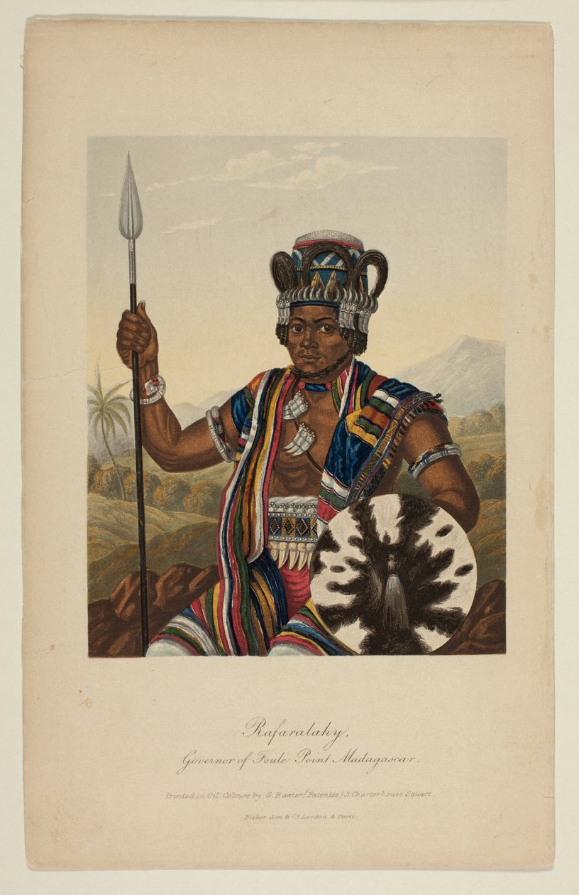 Rafaralahy, Foule Point kormányzója, Madagaszkár alkotó: George Baxter