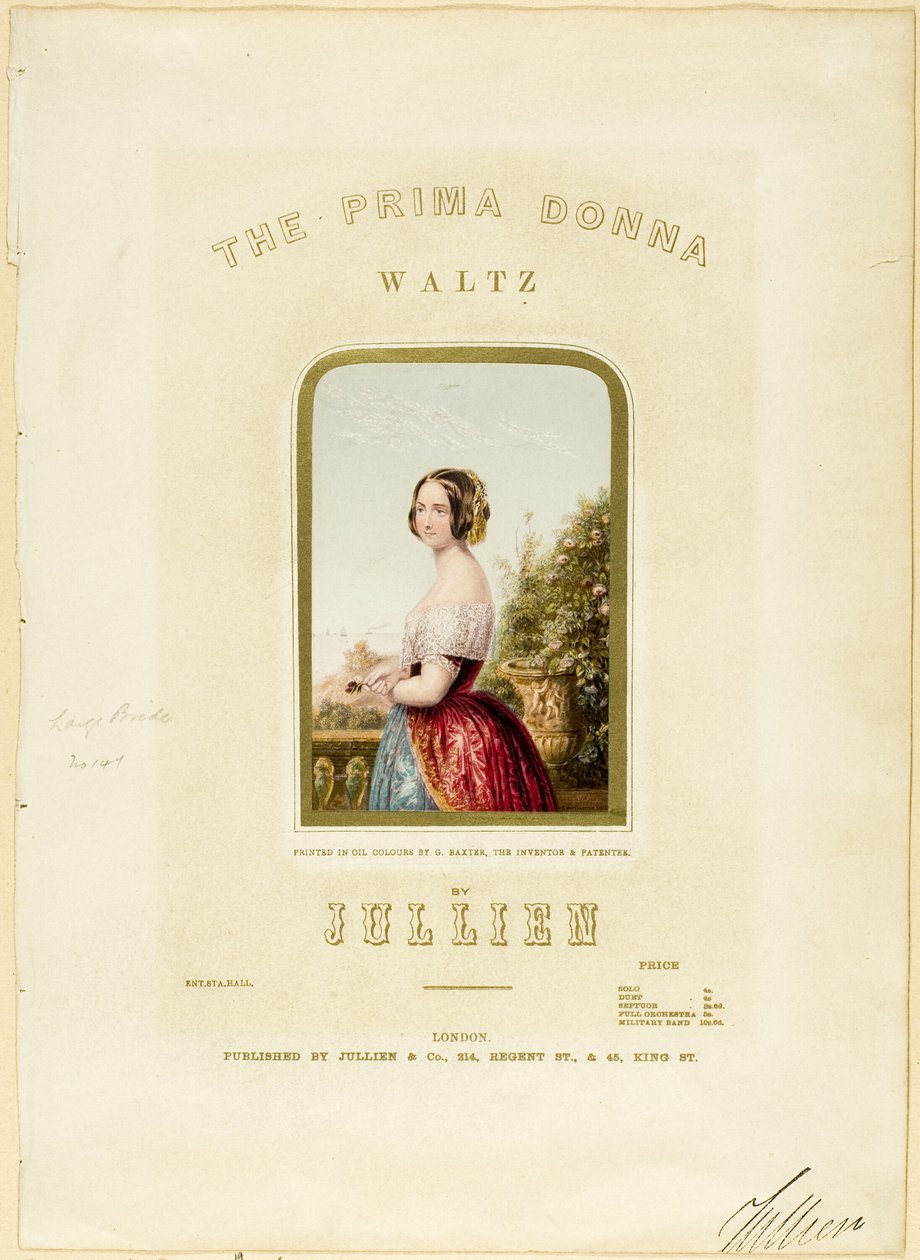 A menyasszony, a The Prima Donna Waltz kotta borítója alkotó: George Baxter