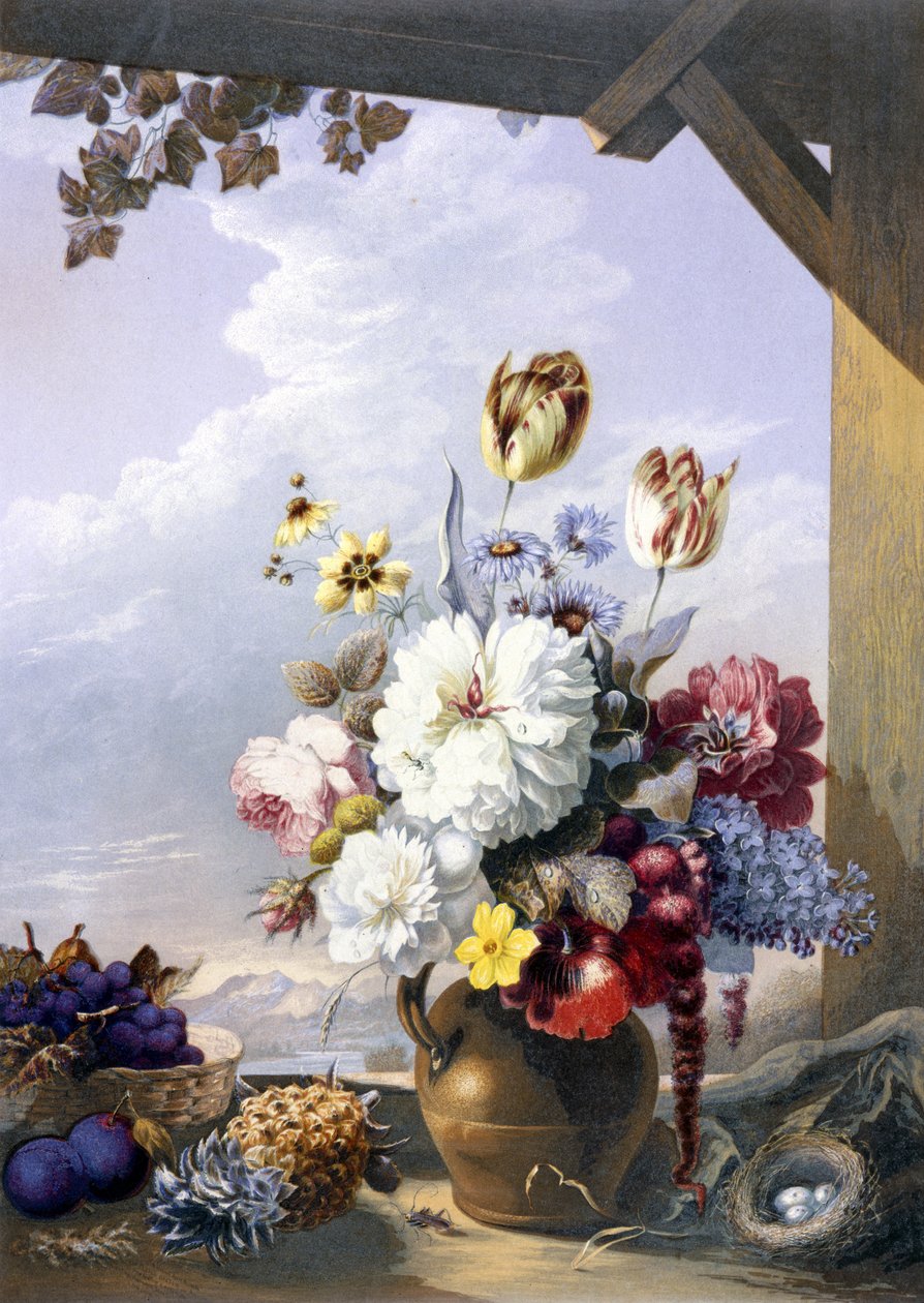 The Gardeners Shed, J. Bartholomew festménye nyomán, 1856 (olajszínű nyomtatás) alkotó: George Baxter