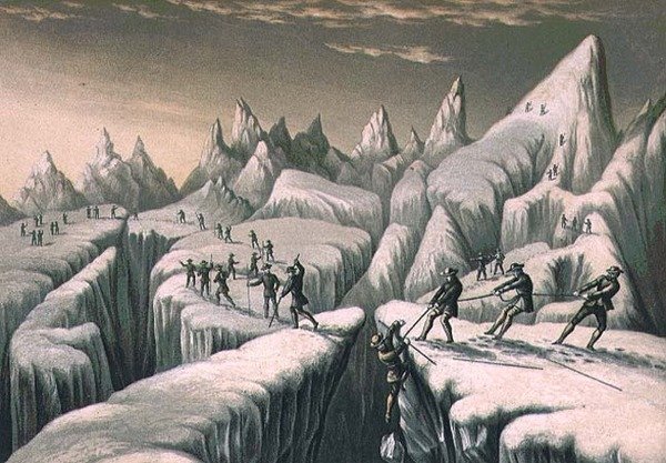 The Glacier du Tacconnay (nyomtatott) alkotó: George Baxter