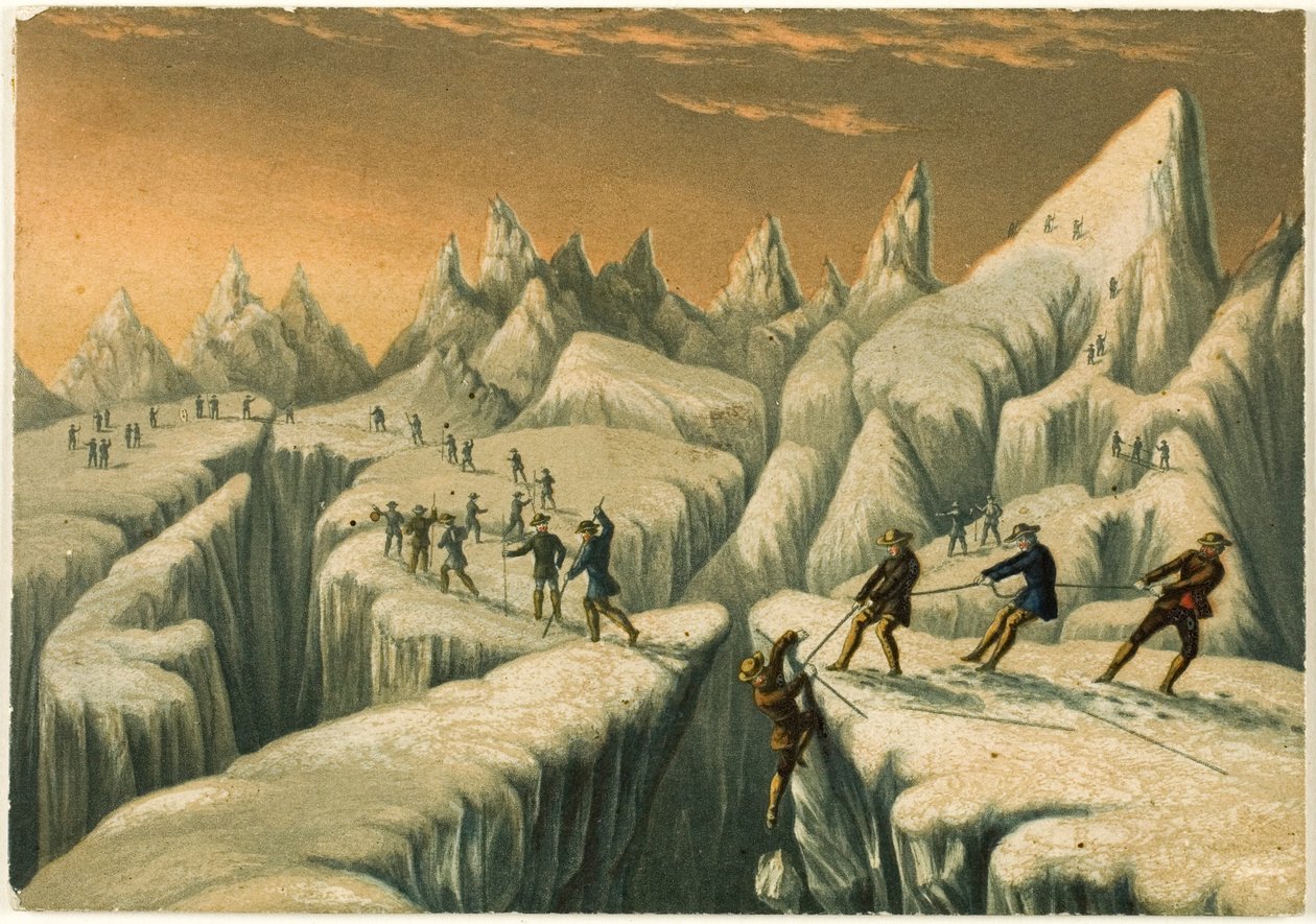 A Glacier du Tacconnay, a Mont Blanc megmászásából alkotó: George Baxter