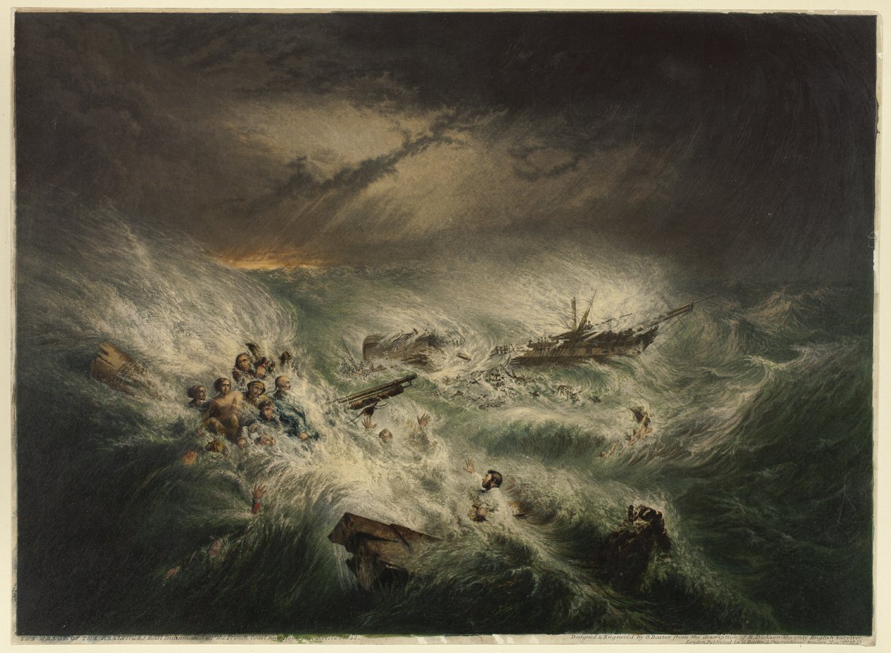 The Wreck of the Reliance (1842. november 12.) alkotó: George Baxter