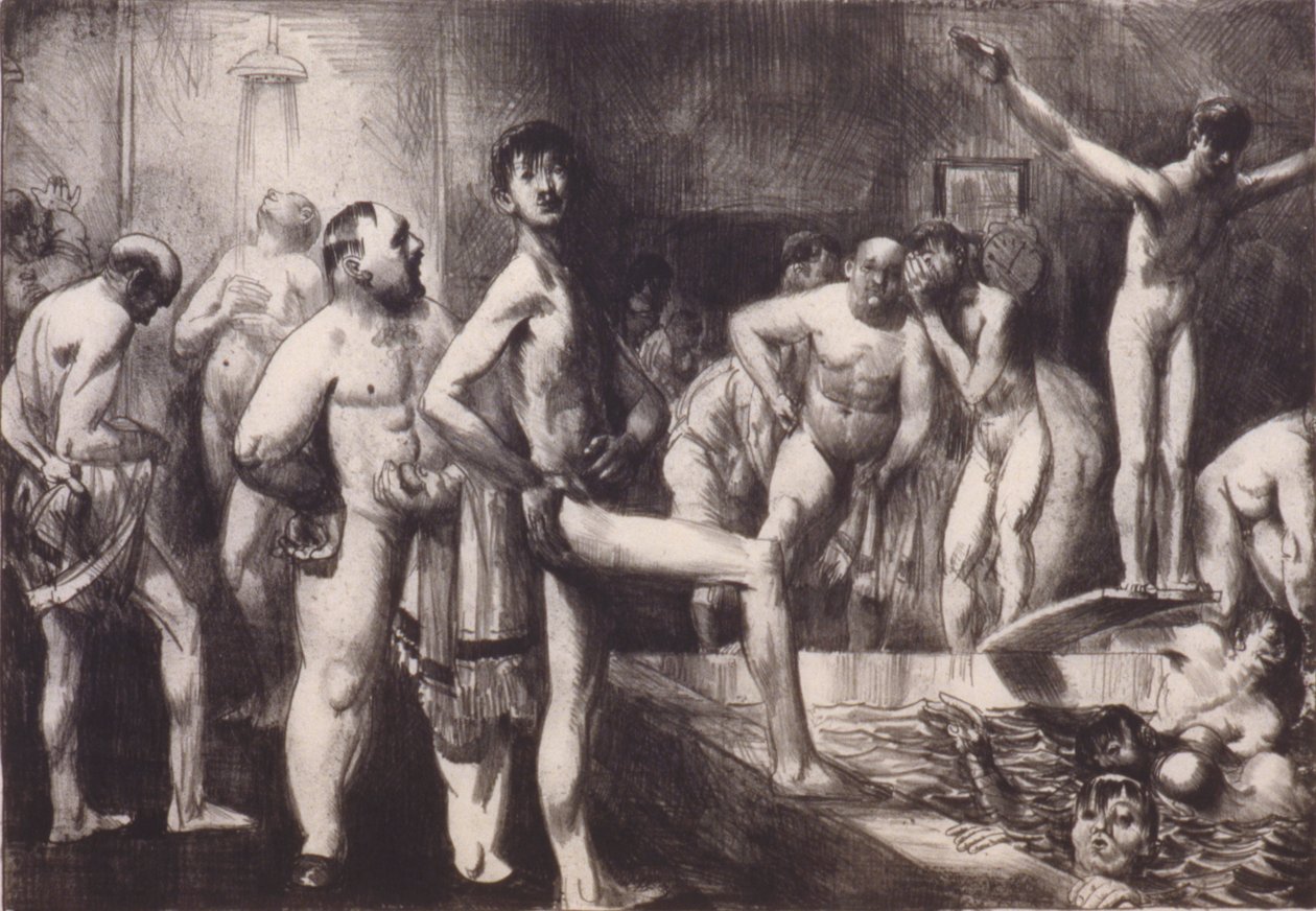 Üzletemberek fürdője alkotó: George Bellows