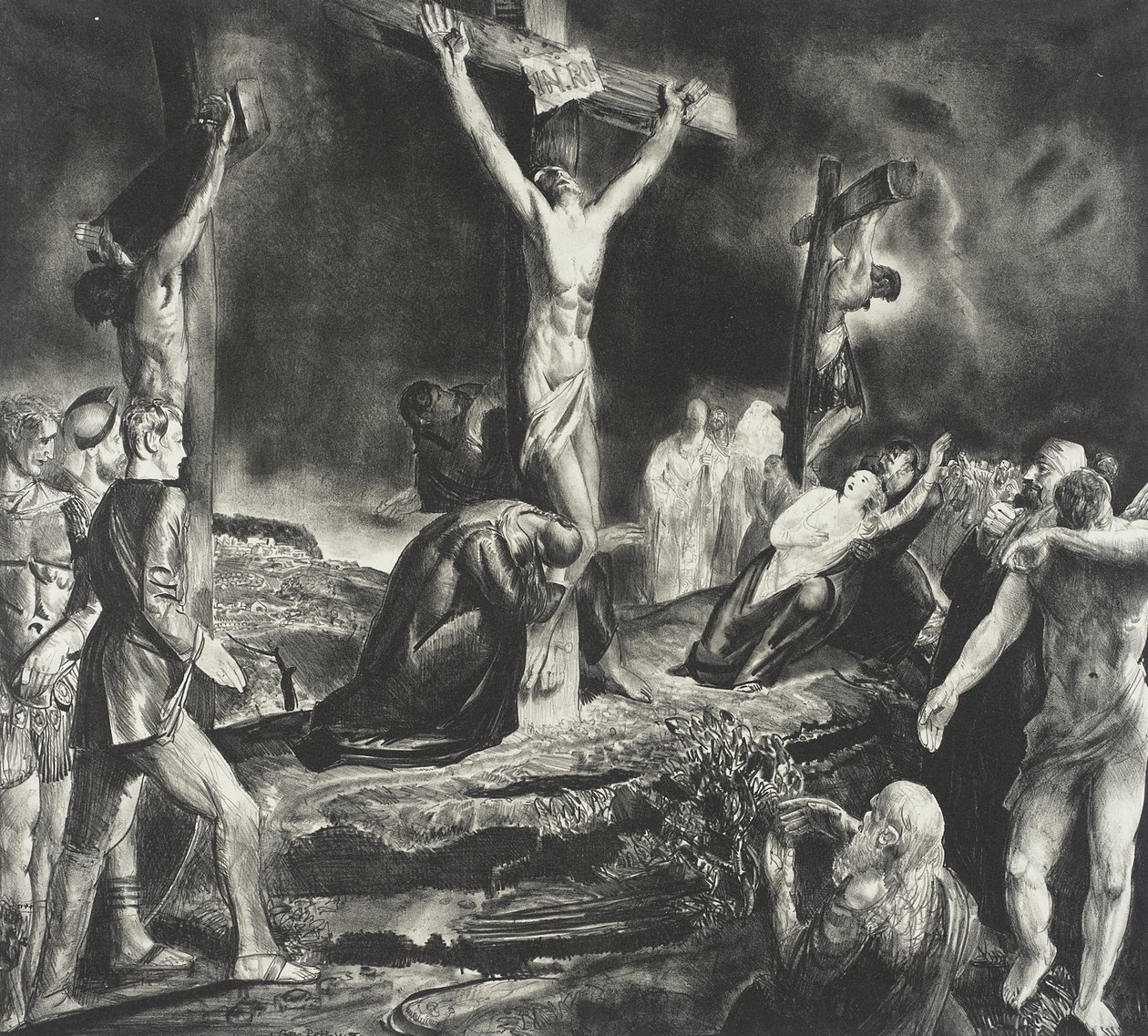 Krisztus keresztre feszítése alkotó: George Bellows