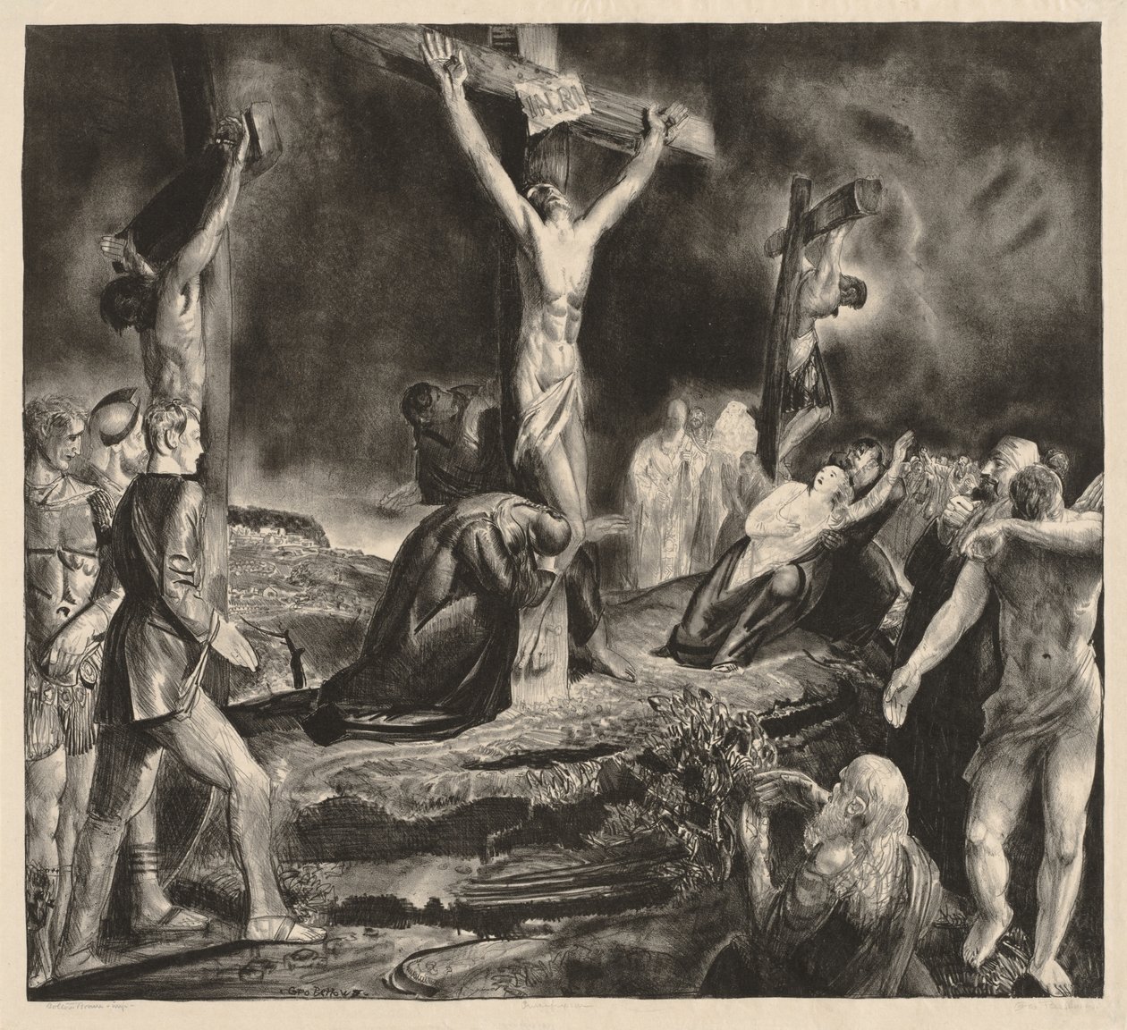 Krisztus keresztre feszítése alkotó: George Bellows