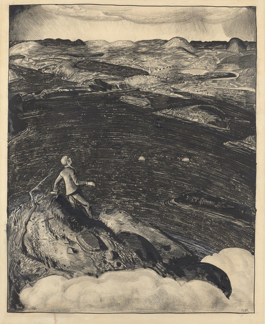Táncoló város (a világ teteje) alkotó: George Bellows