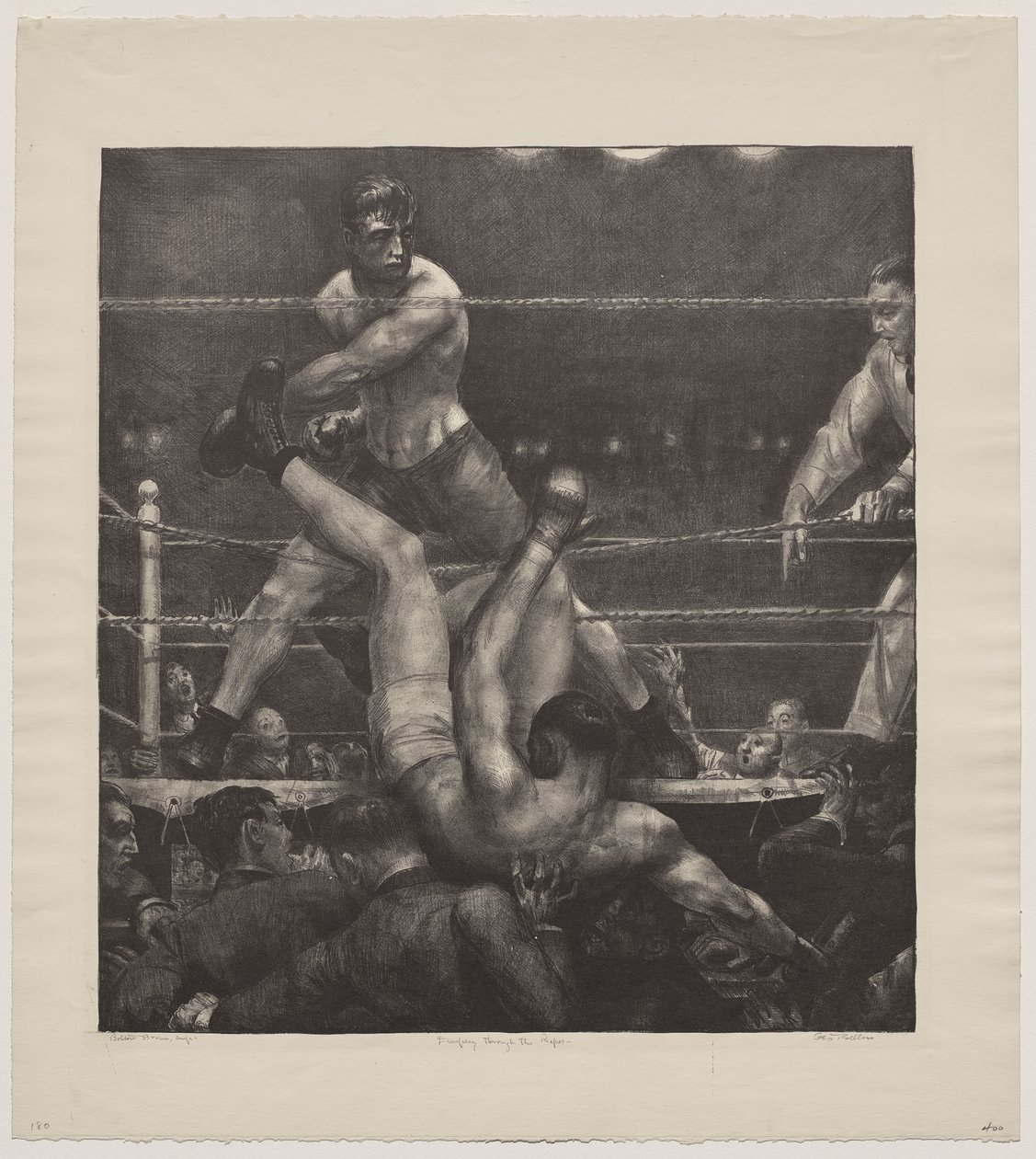 Dempsey a kötelek között alkotó: George Bellows