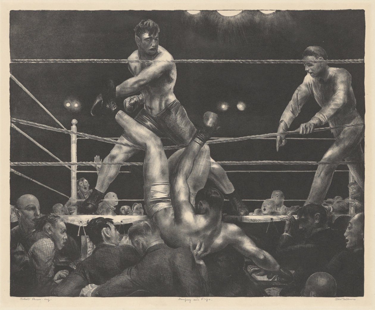Dempsey és Firpo alkotó: George Bellows