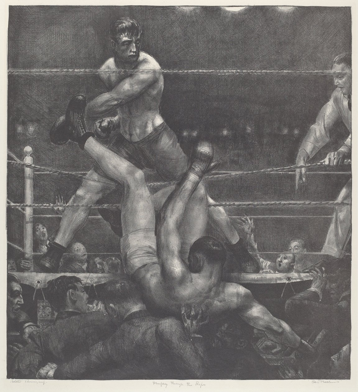 Dempsey a köteleken át alkotó: George Bellows