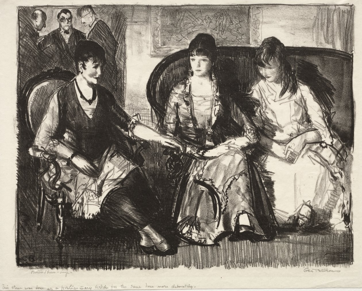 Elsie, Emma és Marjorie, „First Stone” alkotó: George Bellows