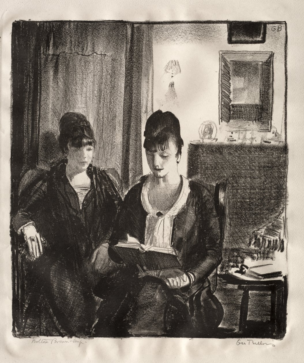 Elsie Emmának olvas, második kő alkotó: George Bellows