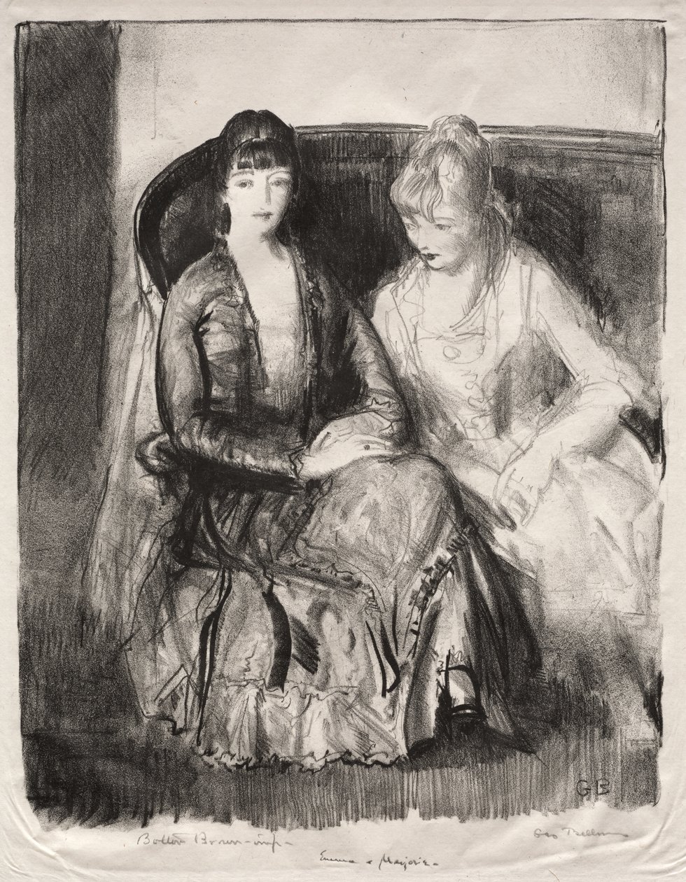 Emma és Marjorie a kanapén alkotó: George Bellows