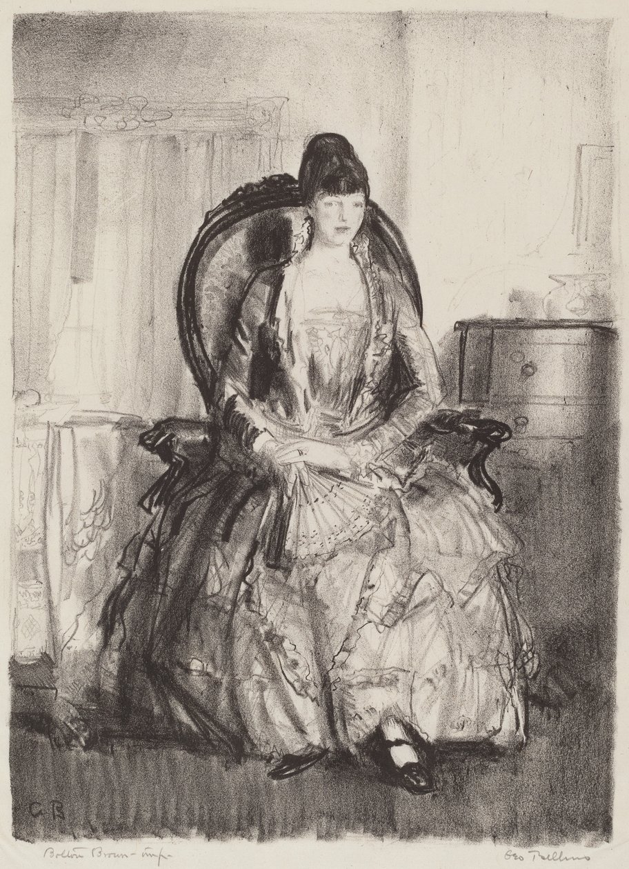 Hölgy legyezővel alkotó: George Bellows