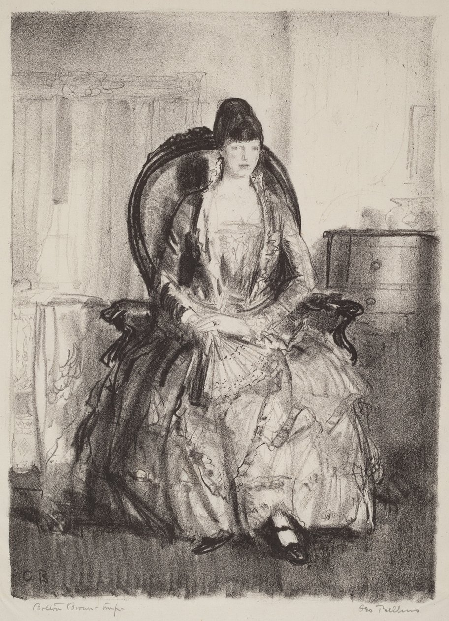 Hölgy legyezővel alkotó: George Bellows