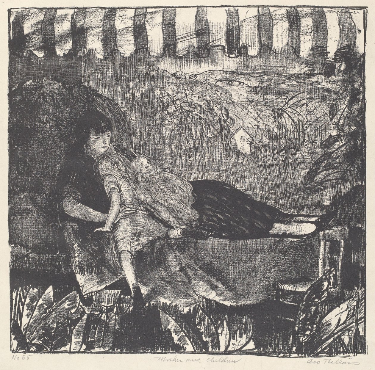 Anya és Gyermekei alkotó: George Bellows