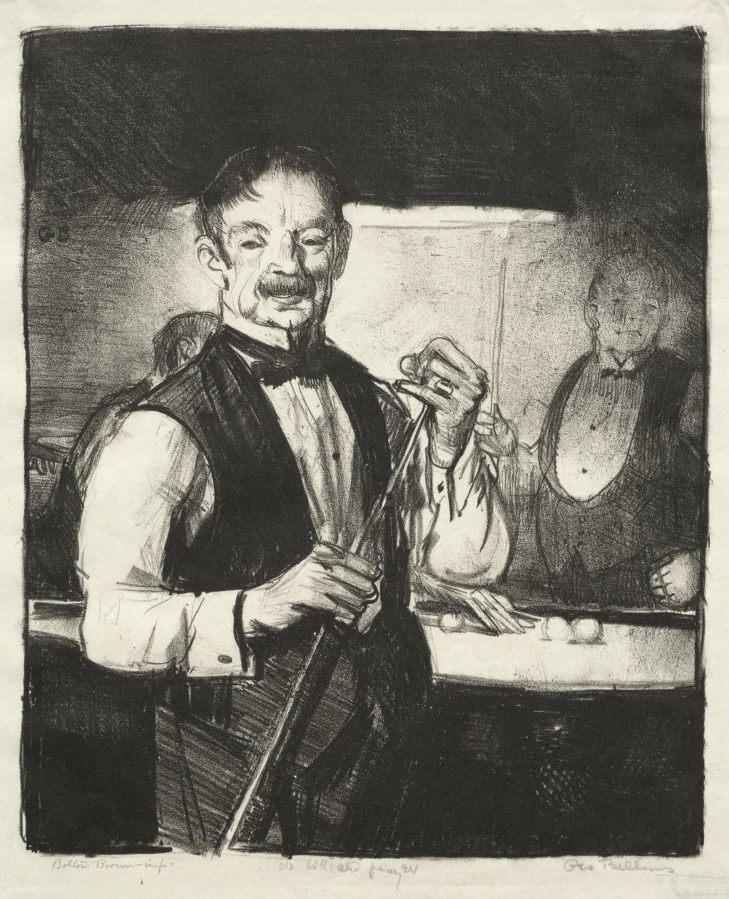 Idős biliárdozó alkotó: George Bellows