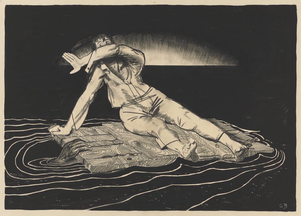 Egy tutajon alkotó: George Bellows