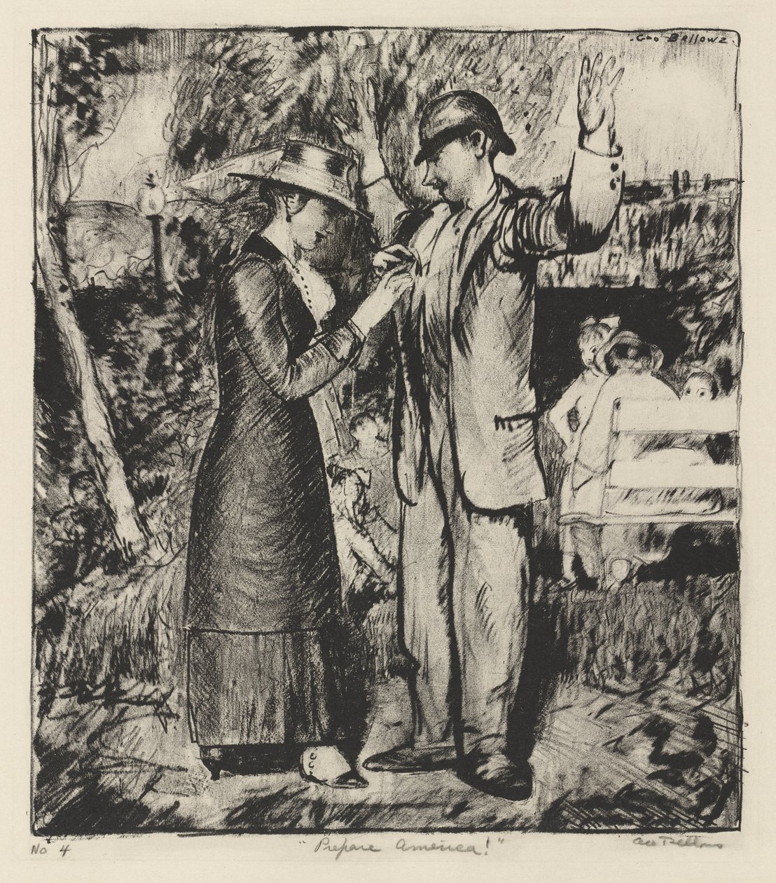 „Készülj, Amerika!” alkotó: George Bellows
