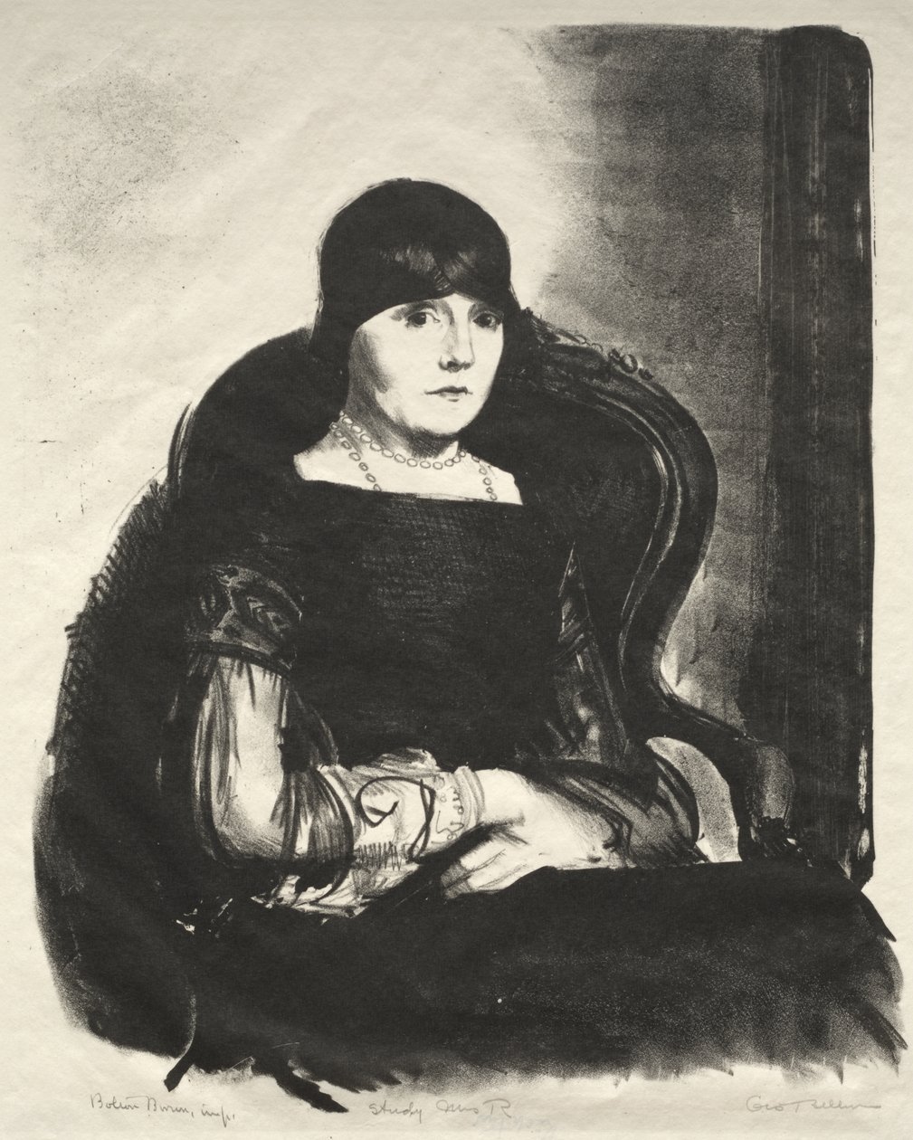 Tanulmány, R. asszony alkotó: George Bellows