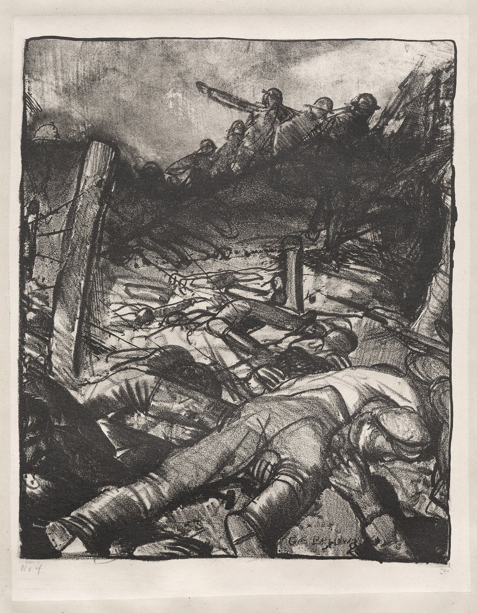 Háborús sorozat: A roham, bal oldali részlet alkotó: George Bellows