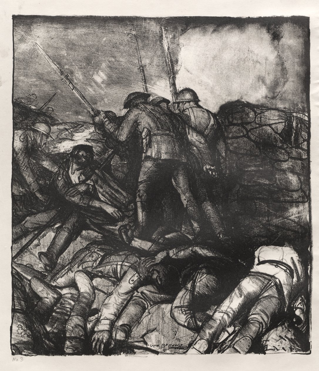 Háborús sorozat: A roham, jobb oldali részlet, első állapot alkotó: George Bellows