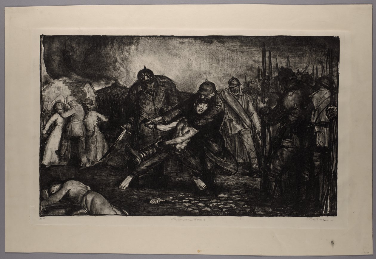 Háborús sorozat: Megérkeznek a németek alkotó: George Bellows