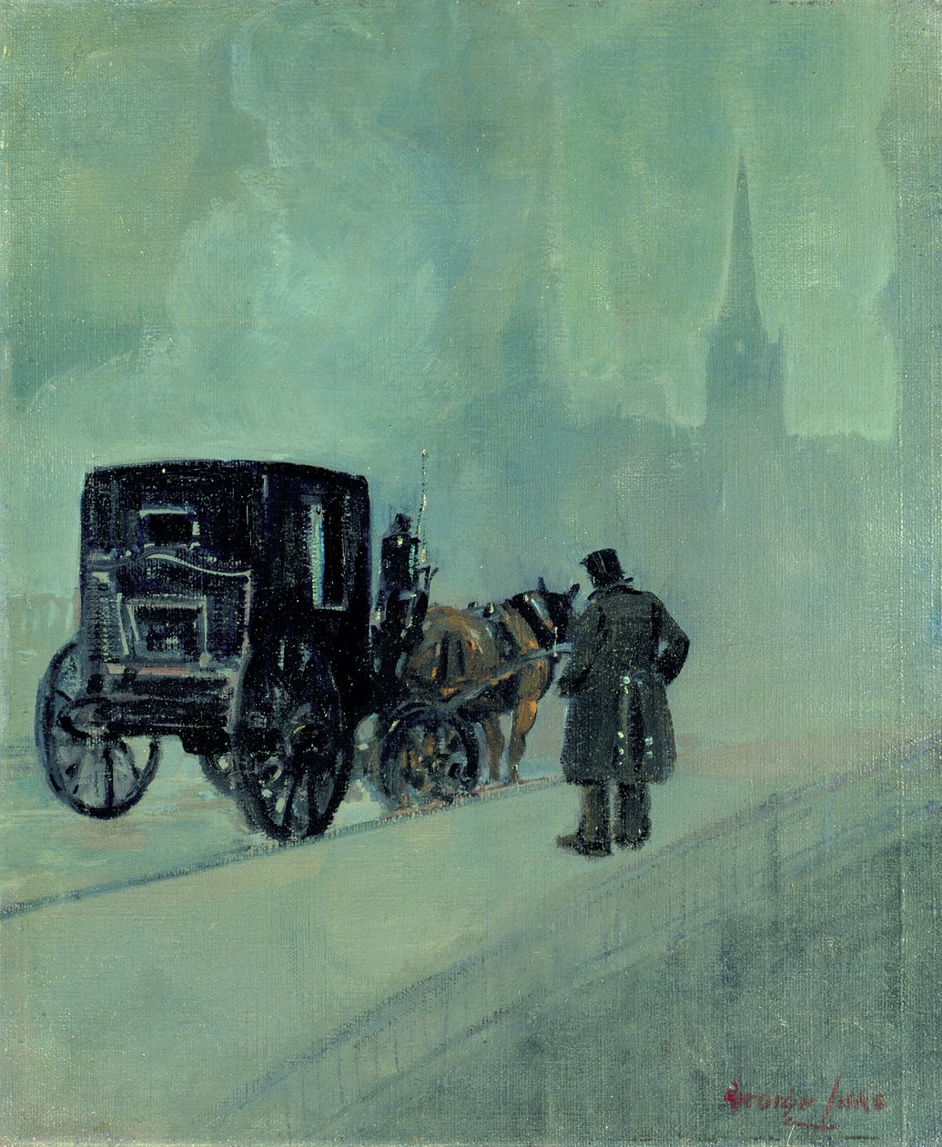Ködös éjszaka (olaj, vászon) alkotó: George Benjamin Luks