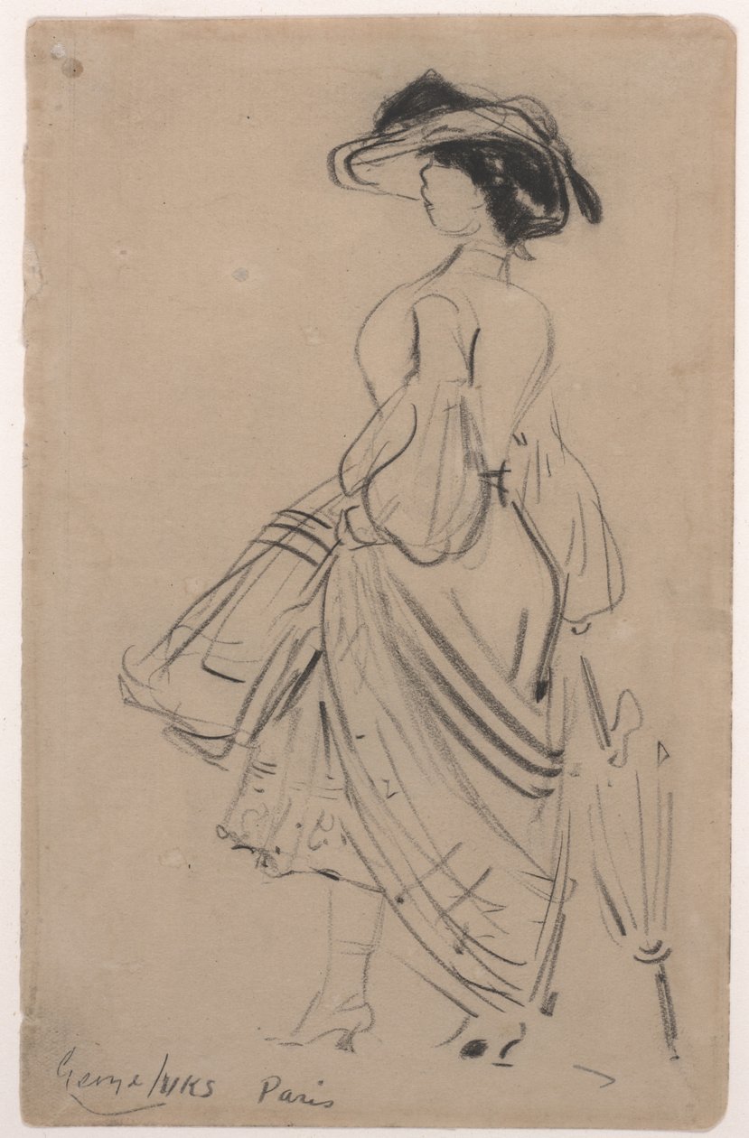 Lady of Fashion (szén papíron) alkotó: George Benjamin Luks