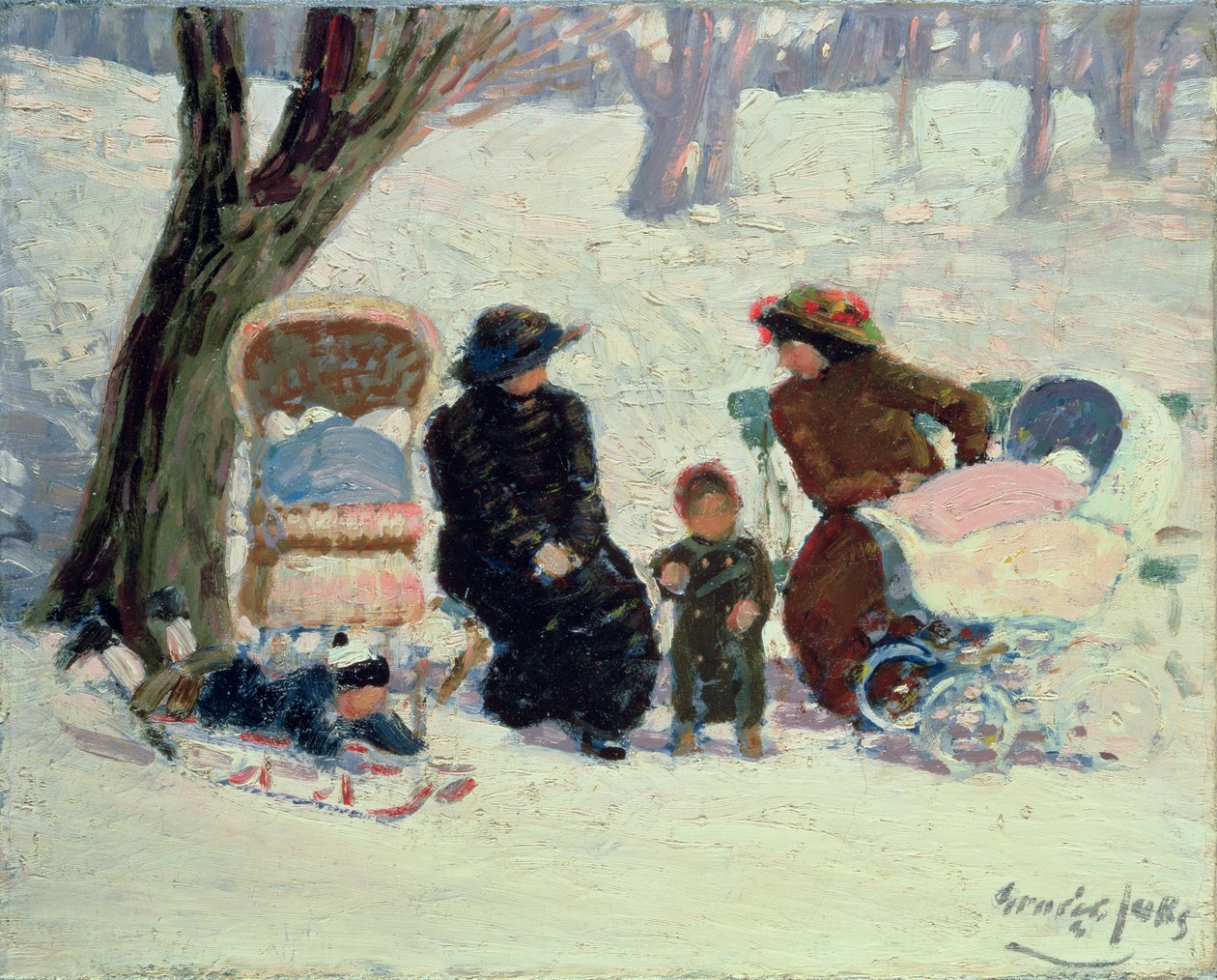 Nursemaids, High Bridge Park (olaj, vászon) alkotó: George Benjamin Luks