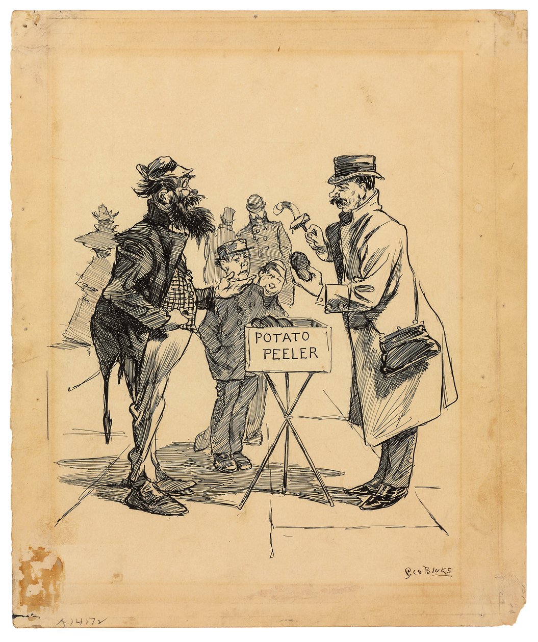 Street Vendor, 1895 körül (tinta papíron) alkotó: George Benjamin Luks