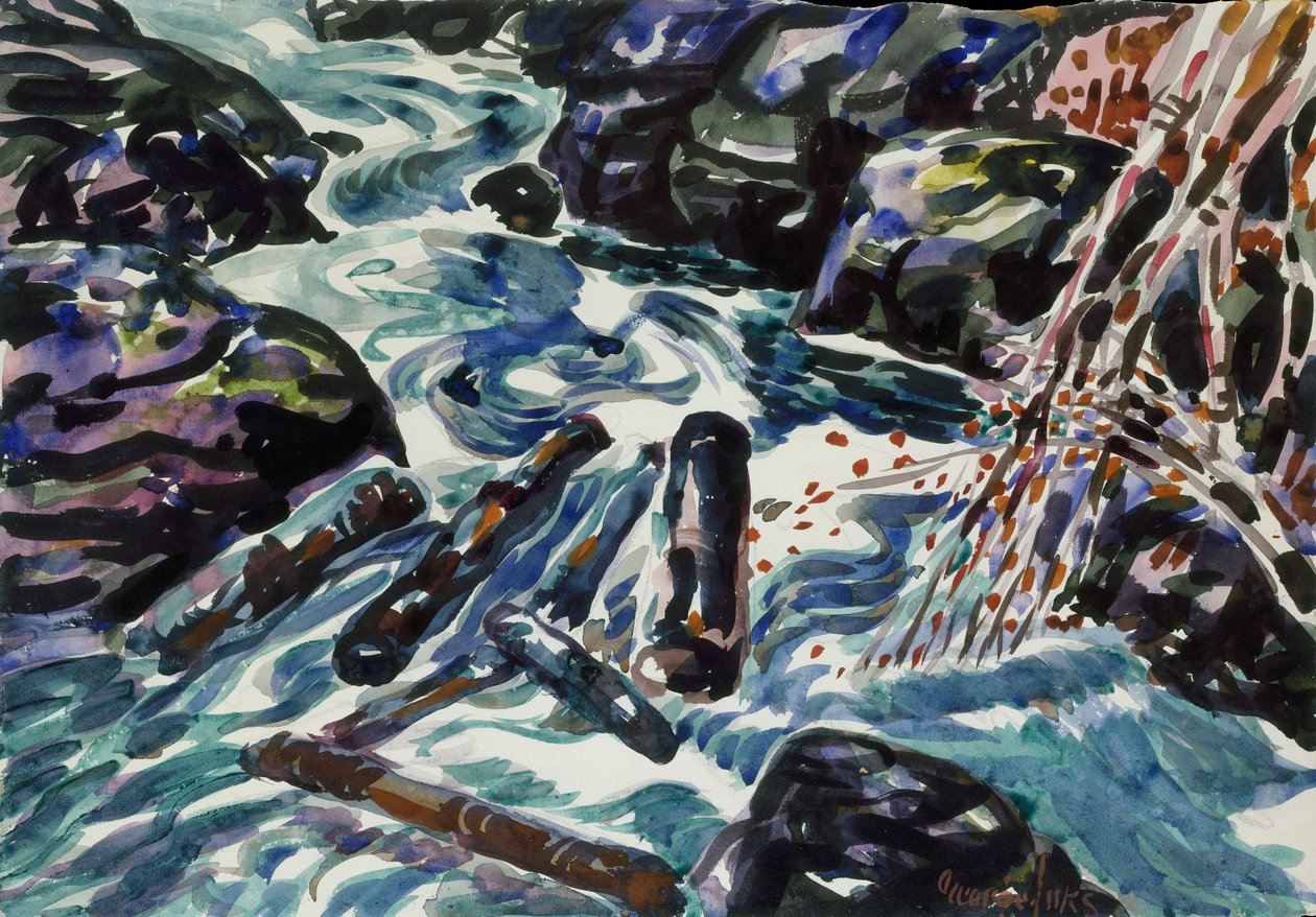 The Brook, Nova Scotia (akvarell és ceruza papíron) alkotó: George Benjamin Luks