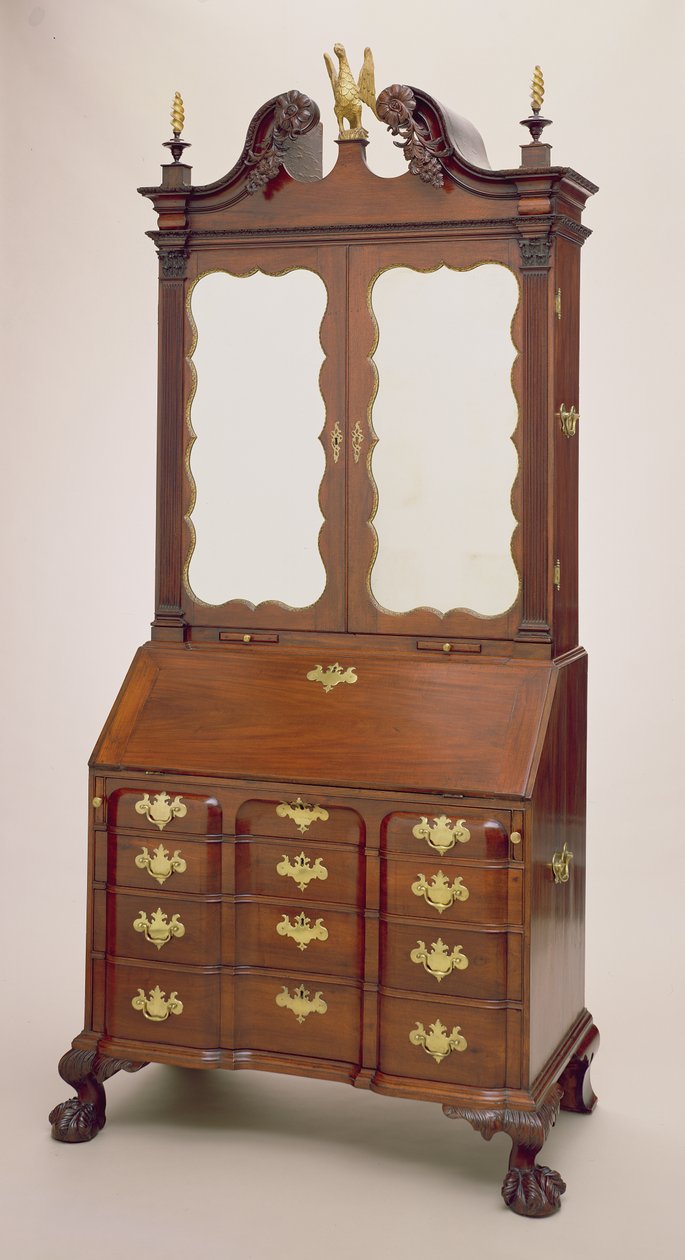 The Alsop Secretary, 1770-76 (aranyozott mahagóni, fenyő és tükör) alkotó: George Bright