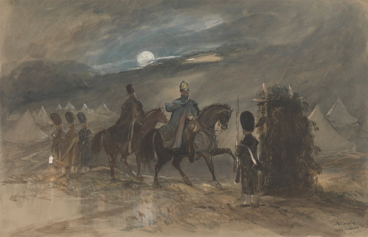 Tábor Chobhamben 1853-ban tisztekkel és őrszemekkel alkotó: George Bryant Campion