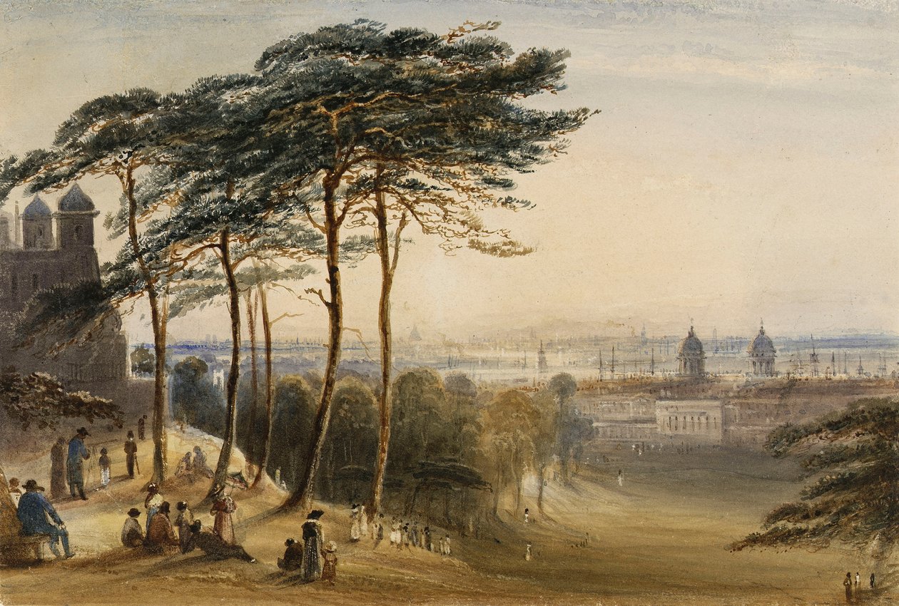 Greenwich a Csillagvizsgáló-hegyről, 1850 körül (akvarell) alkotó: George Bryant Campion
