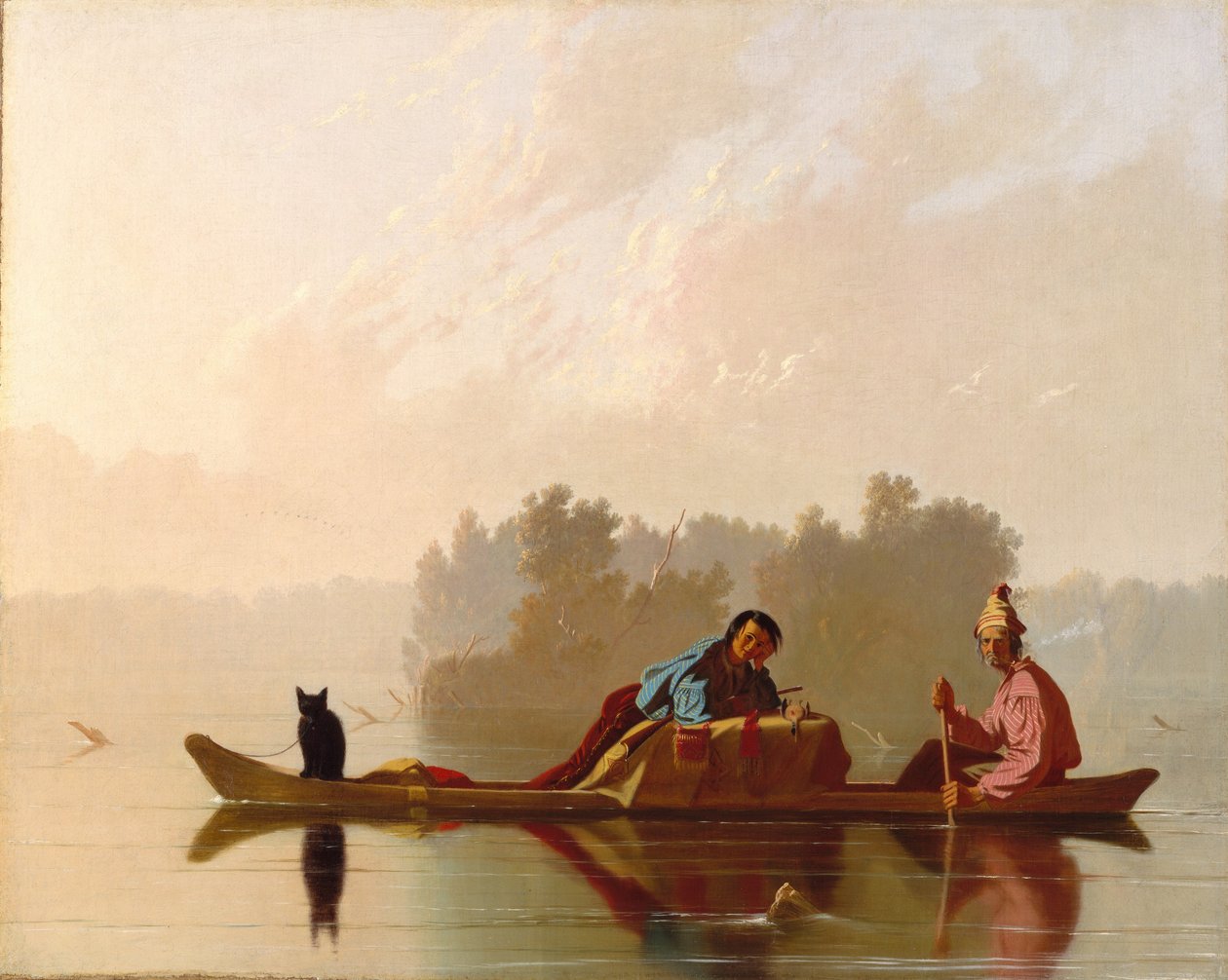 Szőrmekereskedők a Missouriból, 1845. alkotó: George Caleb Bingham