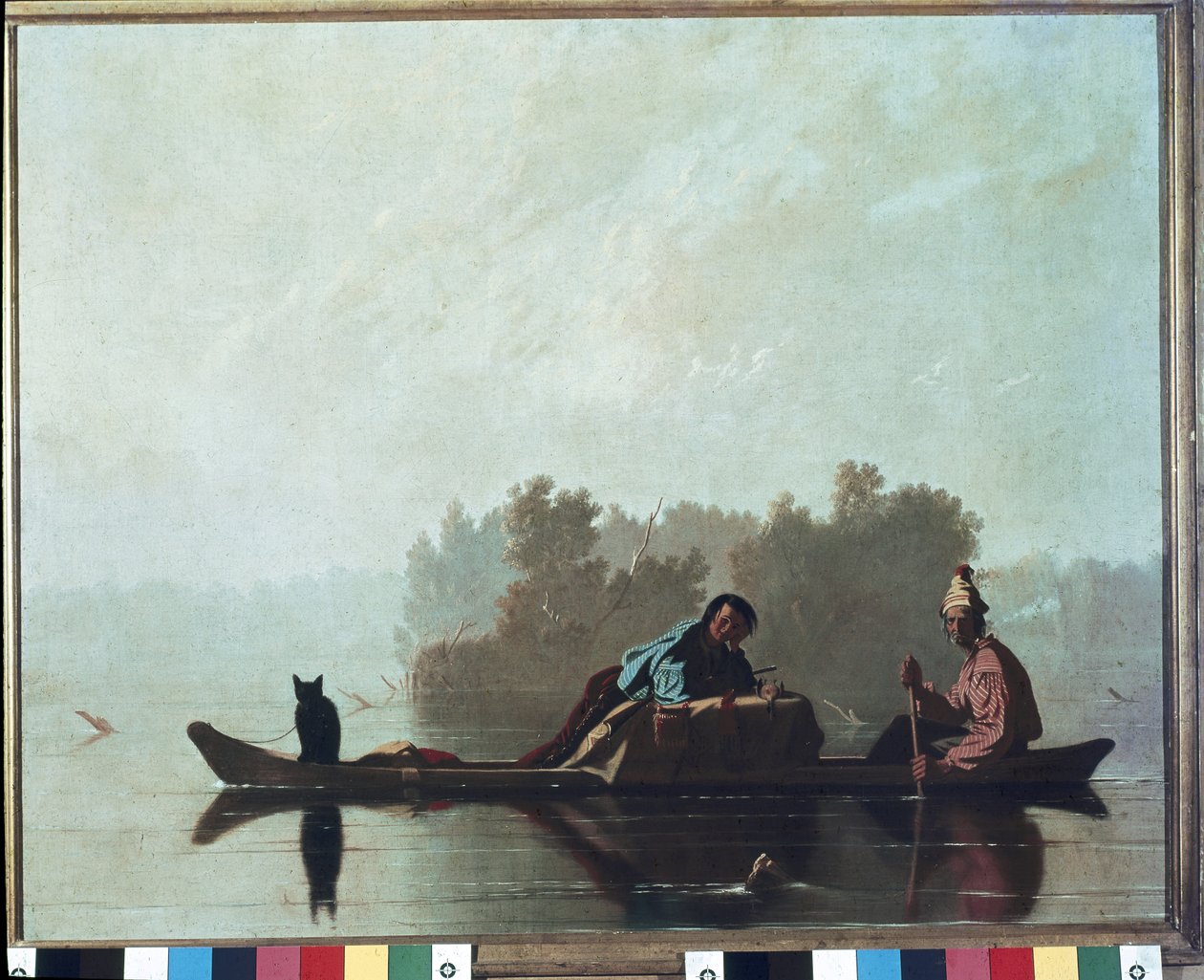 Szőrmekereskedők a Missouri folyó mentén alkotó: George Caleb Bingham
