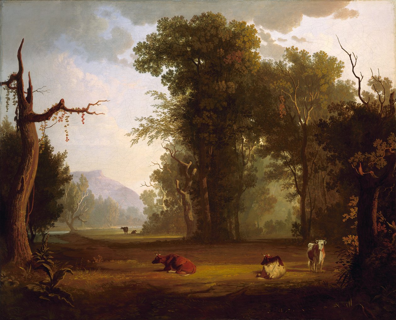 Tájkép szarvasmarhával alkotó: George Caleb Bingham