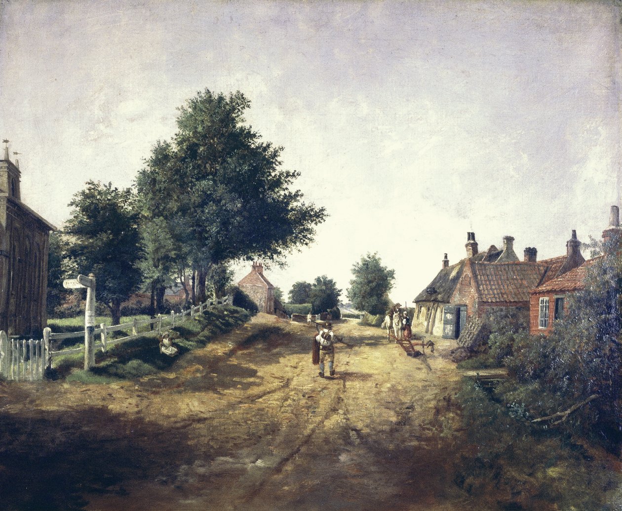 Hollym Village, Holderness, 1885 körül (olaj, vászon) alkotó: George Cammidge