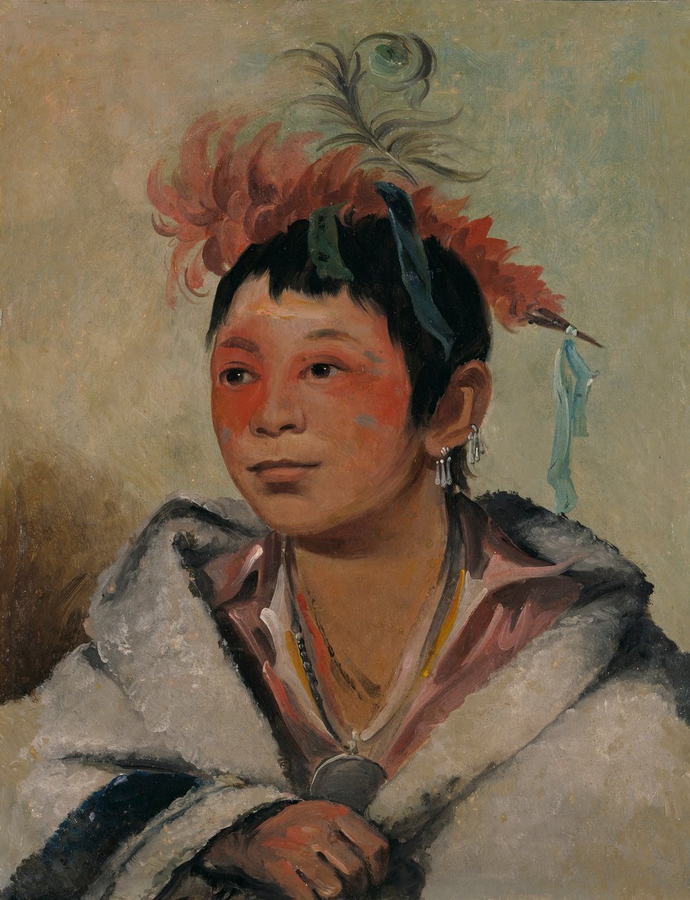 Aú-nah-kwet-to-hau-páy-o, Aki a felhőkben ül, egy fiú alkotó: George Catlin