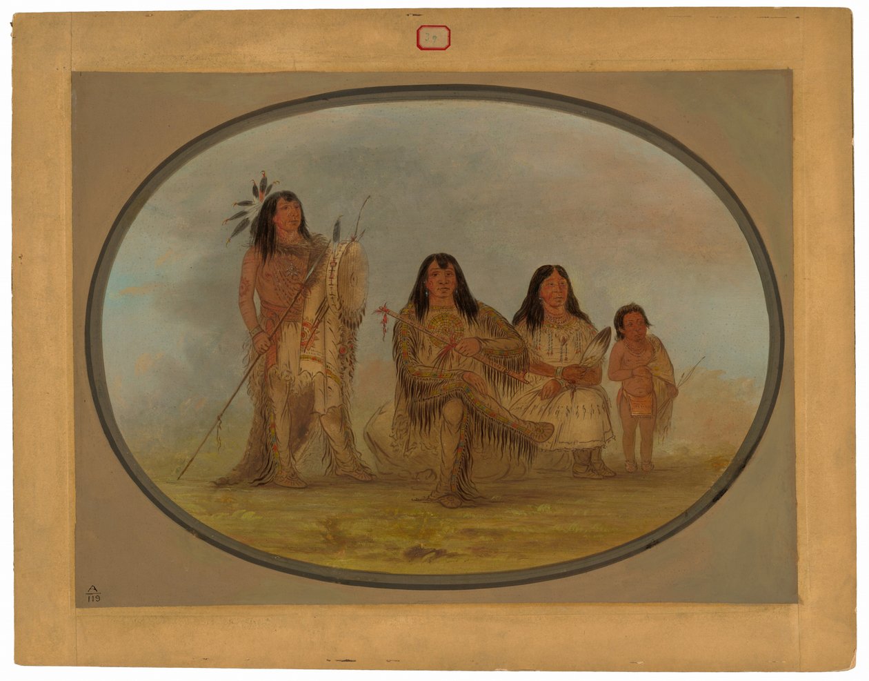 Egy feketeláb főnök, a felesége és egy gyógyszerész alkotó: George Catlin