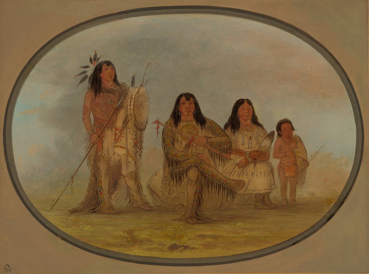 Egy feketeláb főnök, a felesége és egy orvos, 18611869. alkotó: George Catlin