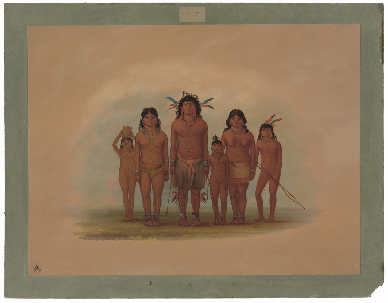Connibo indián család alkotó: George Catlin