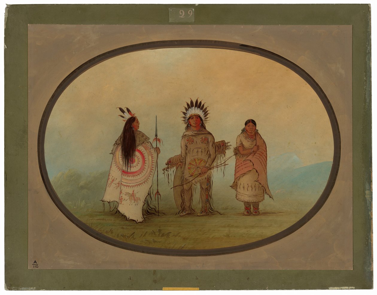Egy varjúfőnök, egy harcos és a felesége alkotó: George Catlin