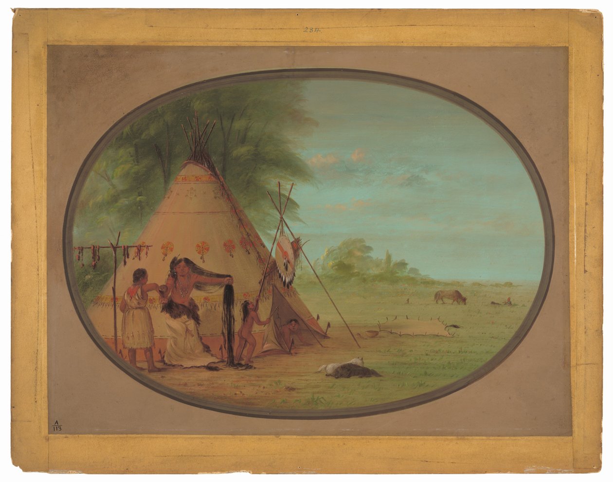 Egy varjúfőnök a WC-jében alkotó: George Catlin