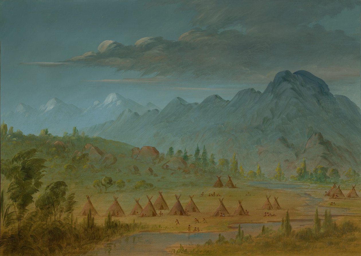 A Crow Village és a Salmon River-hegység, 18551869. alkotó: George Catlin