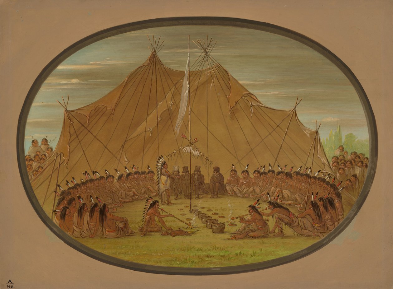 Kutya lakoma – sziú, 18611869. alkotó: George Catlin