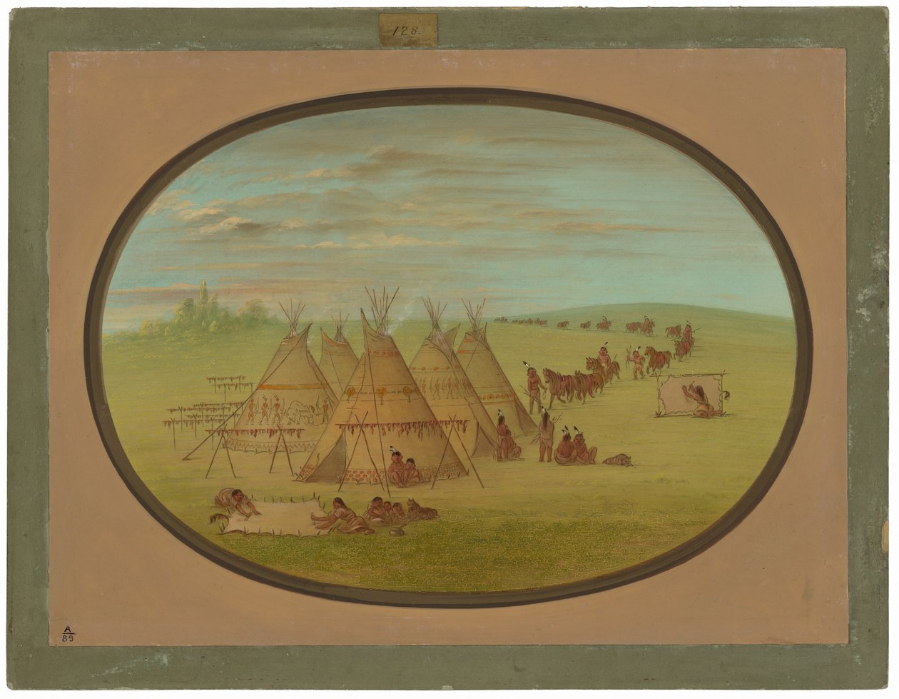 Egy kis sziú falu alkotó: George Catlin