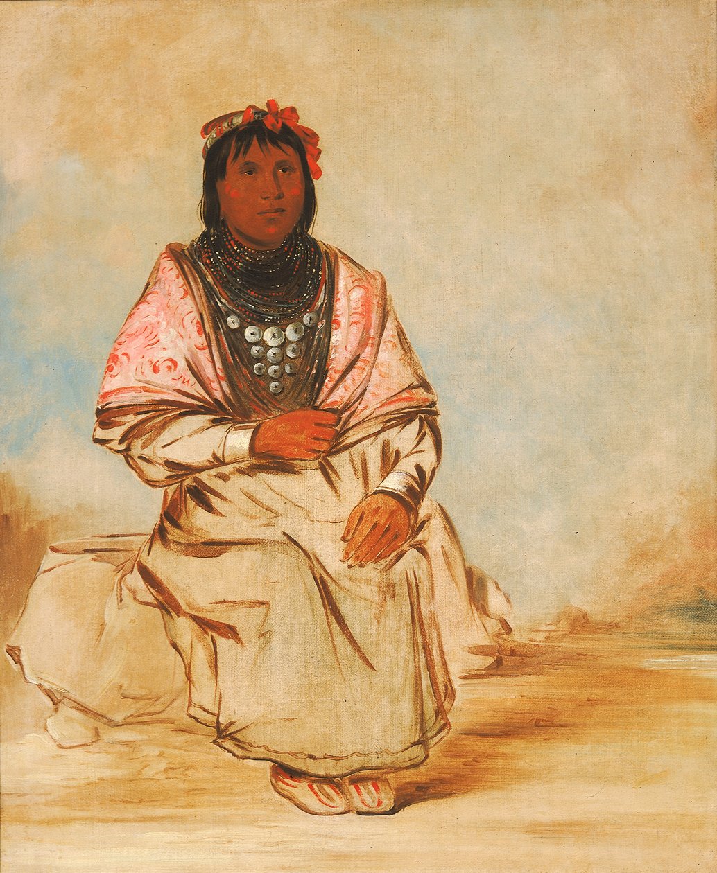 Egy szeminárium nő, 1838. alkotó: George Catlin